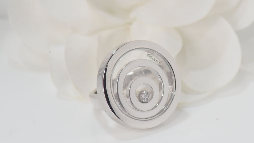Bague 51 CHOPARD - bague Happy Spirit en or blanc et diamant 58 Facettes 31845
