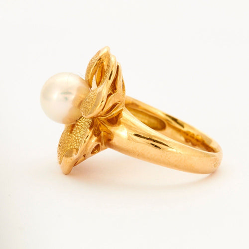 Bague 52.5 Bague Perle Trèfle 58 Facettes 002.198