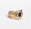 Bague 53 Bague or jaune saphir et diamants 58 Facettes 1-882/2