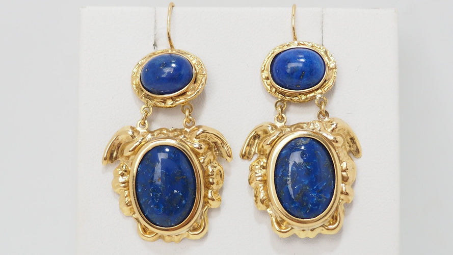 Boucles d'oreilles Boucles d'Oreilles Cabochon Lapis Lazuli 58 Facettes 29893