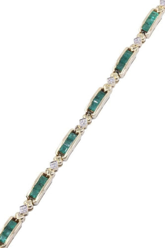 Bracelet BRACELET MODERNE ÉMERAUDE ET DIAMANTS 58 Facettes 067391