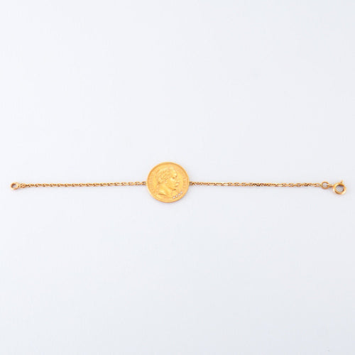 Bracelet Bracelet médaille en or jaune & diamants 58 Facettes
