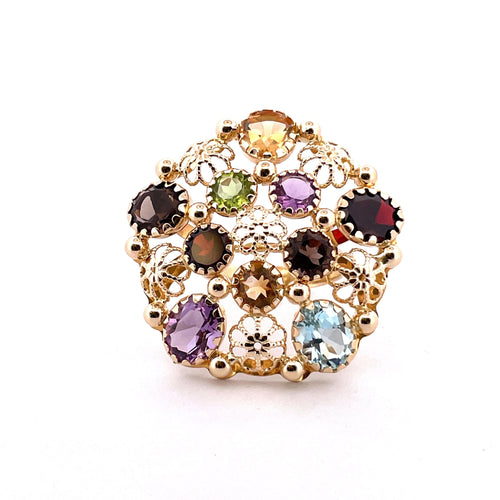 Bague 58 Bague Champignon Or jaune Pierres fines 58 Facettes