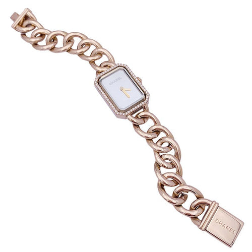 Montre Montre Chanel, "Première Chaîne Gourmette", or rose, diamants. 58 Facettes 33507