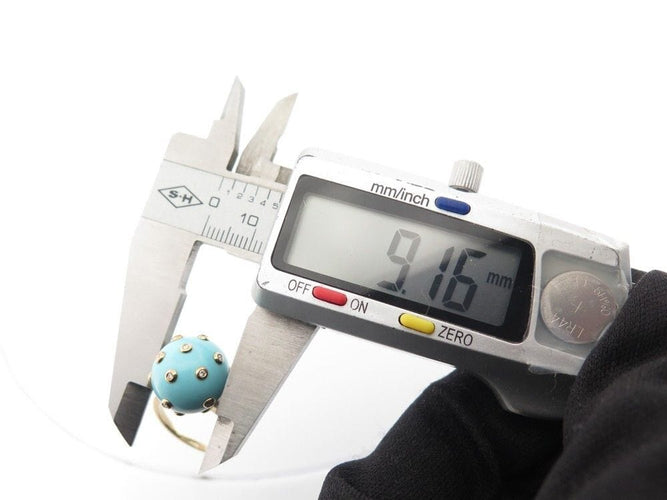 Bague 54 bague VICTORIA CASAL tac tac t54 or jaune pierre turquoise diamants 58 Facettes 253613