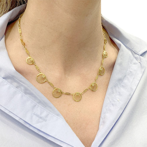 Collier Collier draperie or jaune filigrane. 58 Facettes 32059