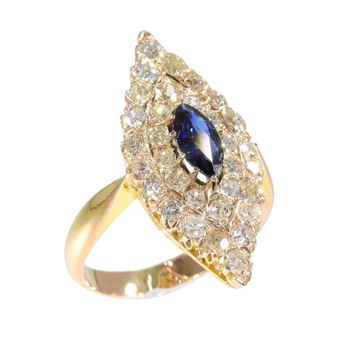 Bague 52 Bague victorienne saphir diamants 58 Facettes 21271-0454