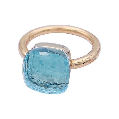 Bague 56 Bague Pomellato, "Nudo Maxi", deux ors et topaze bleue. 58 Facettes 32845