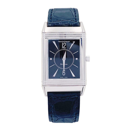 Montre Montre Jaeger Lecoultre, "Reverso", or blanc, acier, cuir. 58 Facettes 32235