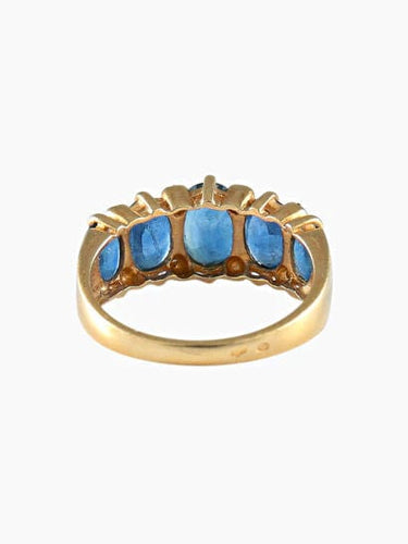 Bague deux ors Diamants Saphirs ovales 58 Facettes