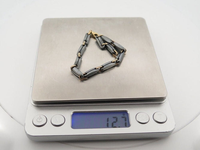 Bracelet vintage bracelet CARTIER a maillons 19 or jaune 18k hematite 58 Facettes 258414