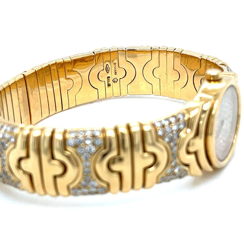 Montre BULGARI - Montre manchette en or et diamants Bulgari Parentesi 58 Facettes