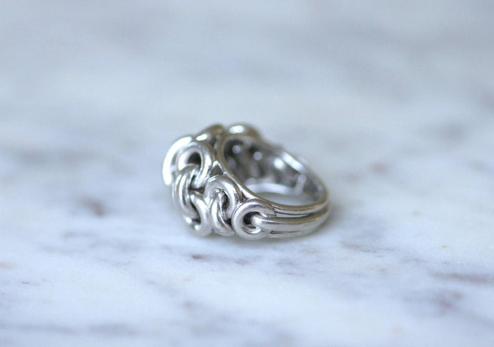 Bague Bague dôme anneaux platine 58 Facettes