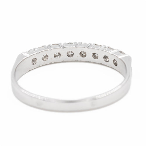 Bague 56 Bague Demi alliance Or blanc Diamant 58 Facettes 2225474CN