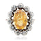 Bague 53 Bague ancienne citrine entourage de diamants 58 Facettes 19-050B