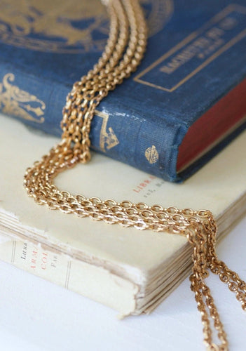 Collier Sautoir, chaine ancienne, or rose 58 Facettes