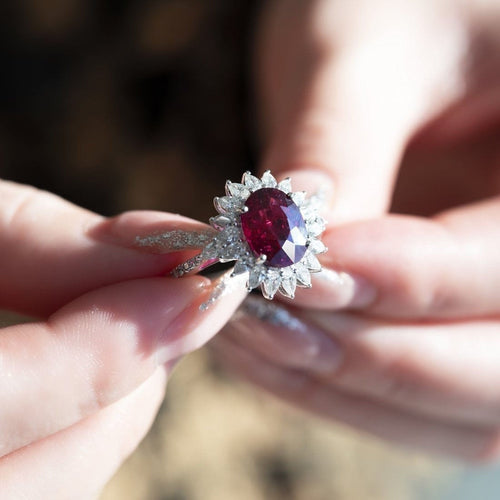 Bague Bague or gris rubis diamants 58 Facettes 61200056