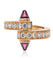 Bague 51 Cartier - Bague "Menotte" Or Rose, Diamants, Tourmalines Roses 58 Facettes