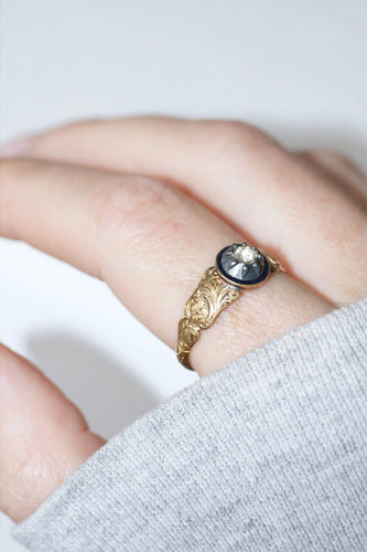 Bague Bague jonc émaillée en or et diamant 58 Facettes