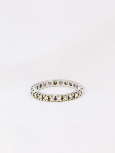 Bague Alliance américaine Or blanc Diamants 58 Facettes J66