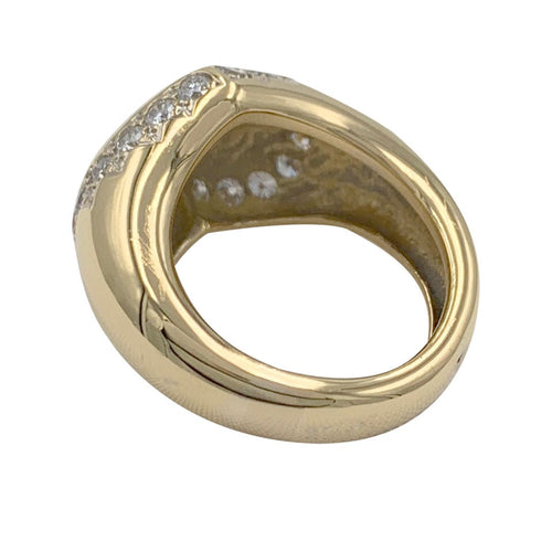 Bague 54 Bague Chaumet, "Chevalière Coeur", or jaune, diamants. 58 Facettes 32137