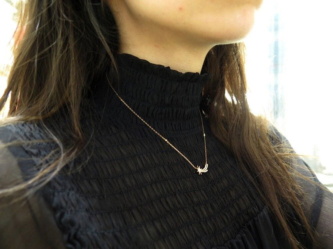 Collier collier DJULA etoile filante 40 a 43 cm en or rose 18k & diamants 58 Facettes 251960