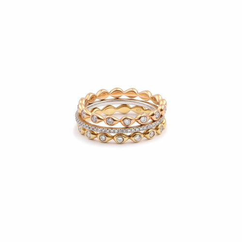 Bague Trio d'Alliances Djula Mix&Match Diamants Or Jaune Or Gris Or Rose 58 Facettes BS162