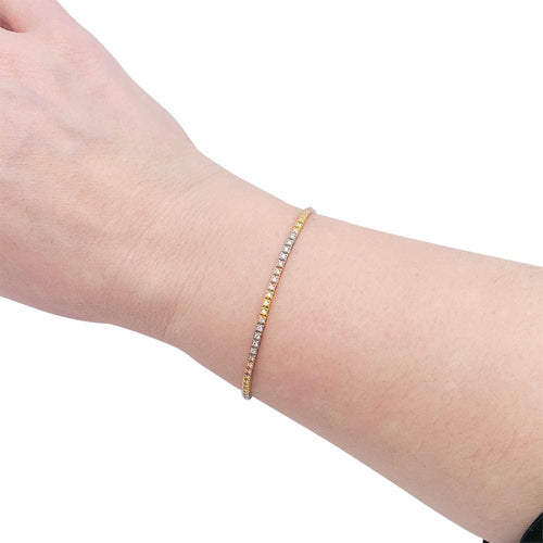 Bracelet Bracelet ligne diamants, 3 ors. 58 Facettes 32260