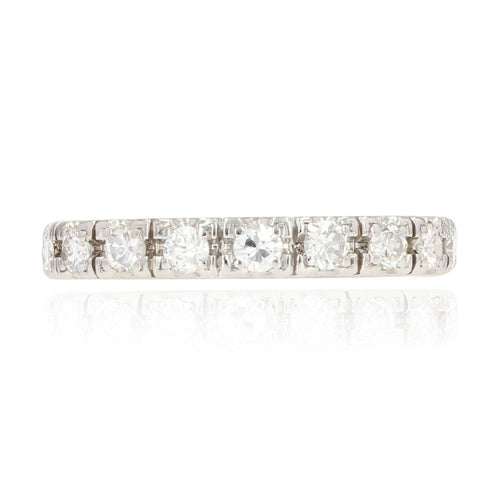 Bague 53 Demi alliance diamants or blanc 58 Facettes 22-160