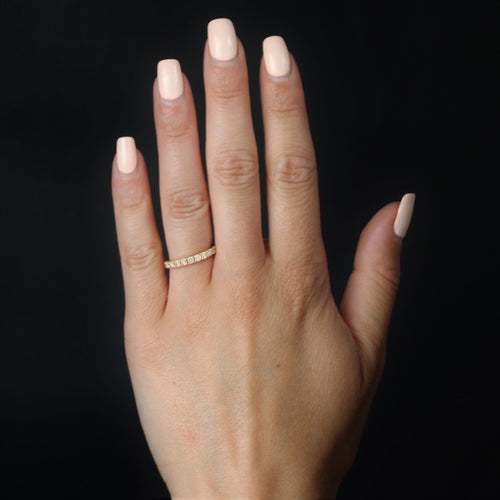 Bague 49 Demi alliance diamants or jaune 58 Facettes CV93