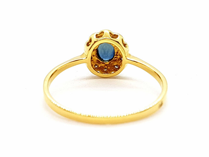 Bague 56 Bague Or jaune Saphir 58 Facettes 06321CD