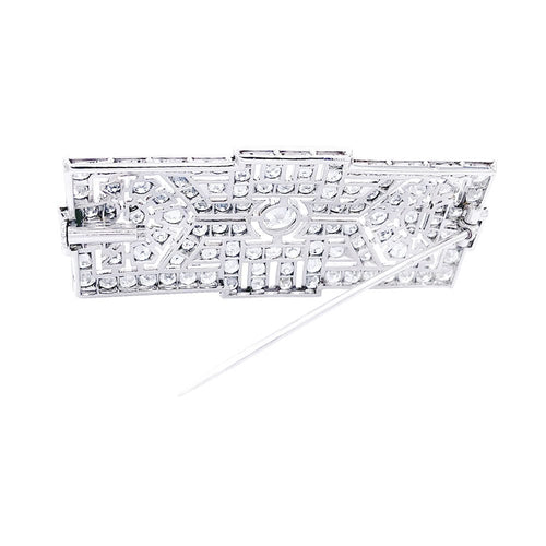 Broche Broche Art Déco en platine et diamants. 58 Facettes 32511