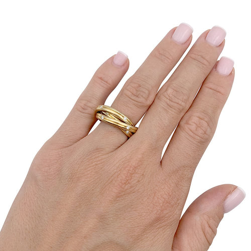 Bague 54 Bague Cartier, "Constellation", or jaune et diamants. 58 Facettes 33038