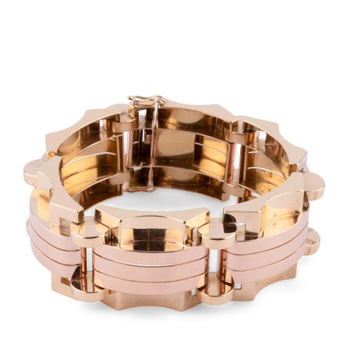 Bracelet Bracelet tank or jaune et rose 58 Facettes 1