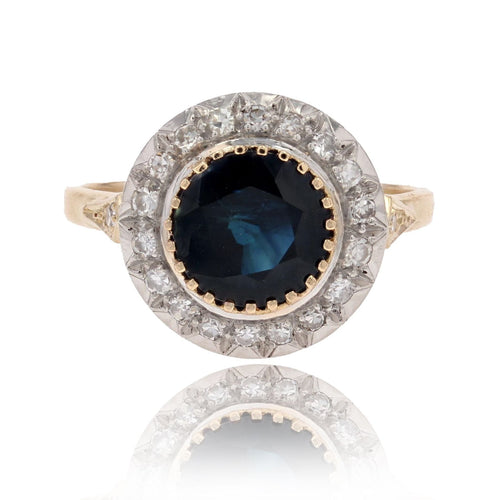 Bague 60 Bague ancienne saphir et diamants ronde 58 Facettes 22-506
