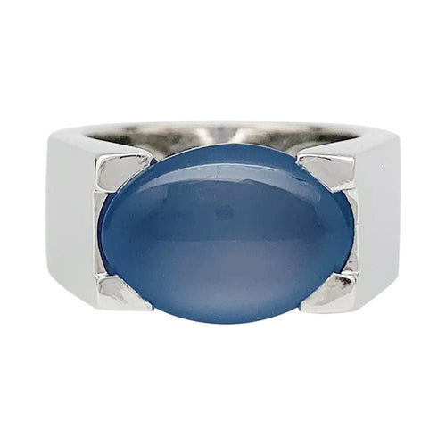 Bague 50 Bague Cartier, "Tankissime", or blanc, calcédoine bleue. 58 Facettes 32073