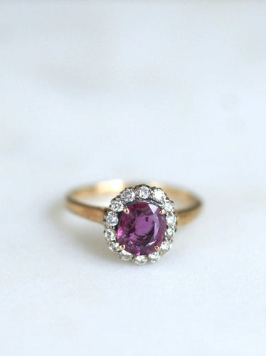 Bague marguerite saphir rose et diamants 58 Facettes