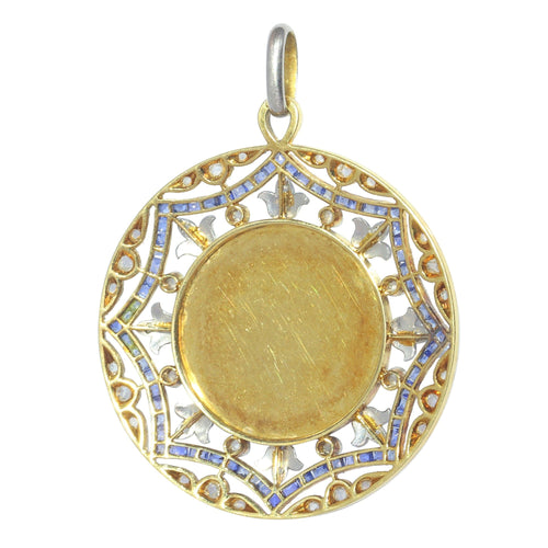 Pendentif Médaille Art déco diamants et saphirs 58 Facettes 23191-0433