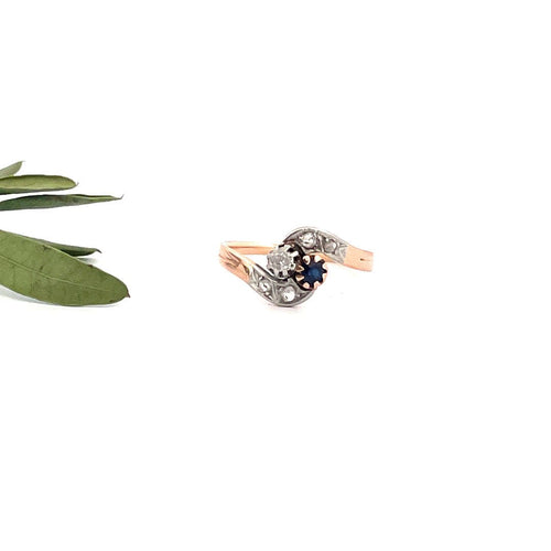 Bague Bague toi et moi, diamants et saphir 58 Facettes