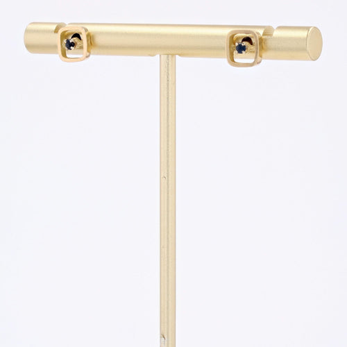 Boucles d'oreilles Puces d'oreilles or jaune et saphir 58 Facettes 22-606B