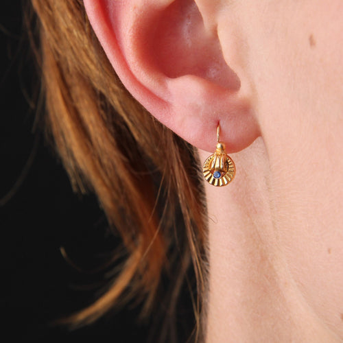 Boucles d'oreilles Dormeuses saphirs et or 58 Facettes 21-009B