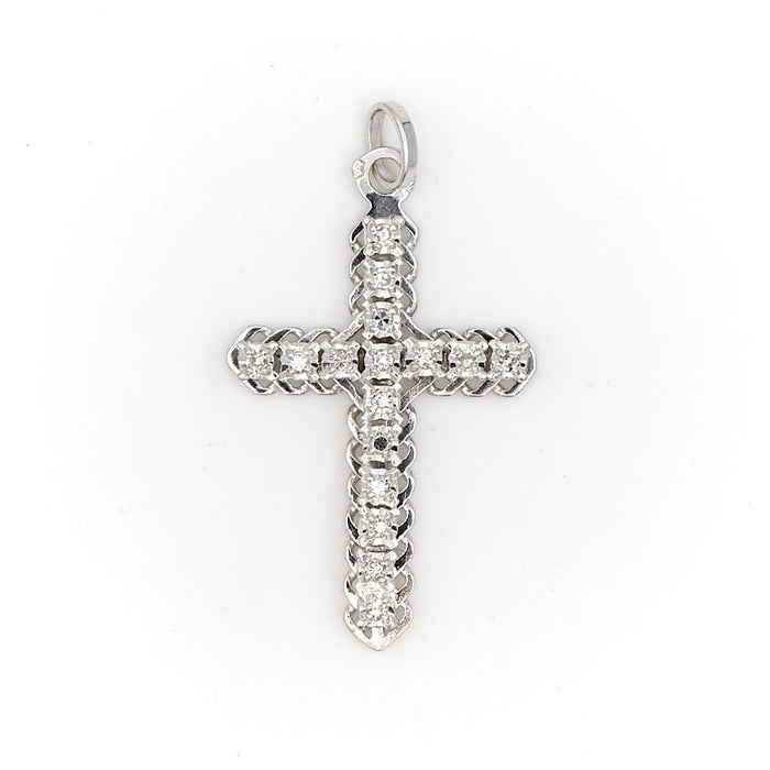 Pendentif Pendentif Croix Or blanc Diamant 58 Facettes 1840417CN