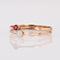 Bague 54 Fine bague Toi et Moi or rose perle et grenat 58 Facettes 23-080