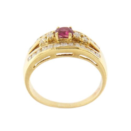 Bague Bague bandeau avec rubis et diamants 58 Facettes 22744