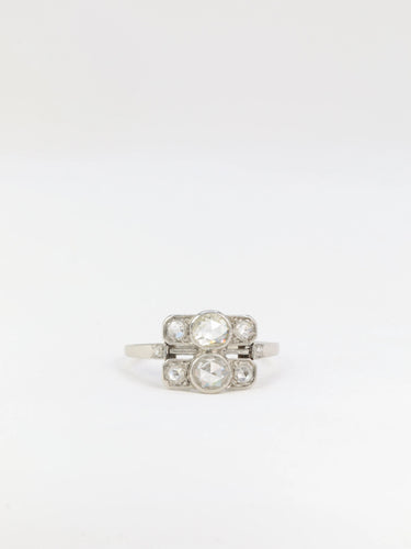 Bague Bague Art Déco Platine et Diamants Taillés en Rose 58 Facettes 448