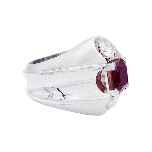 Bague 51 Bague Art Déco Boucheron, platine, rubis, diamants. 58 Facettes 32836