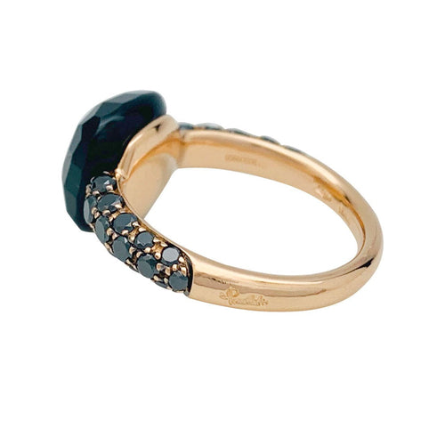 Bague 48 Bague Pomellato, "Capri", or rose, diamants noirs et onyx. 58 Facettes 32445