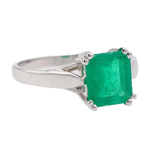 Bague 56 Bague Or blanc Emeraude 58 Facettes 578380CD