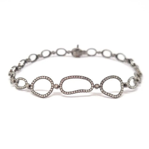 Bracelet Bracelet diamants or noir 58 Facettes