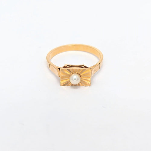 Bague Bague or rose et perle 58 Facettes 27310